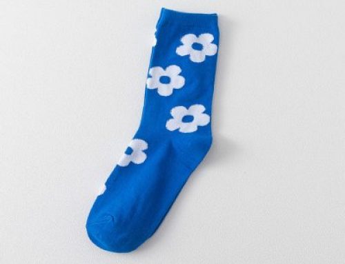 Fancy colorful flowers polyester socks