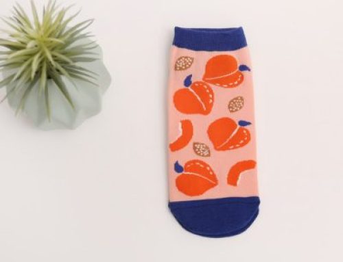 Fruit oil painting children polyester socks